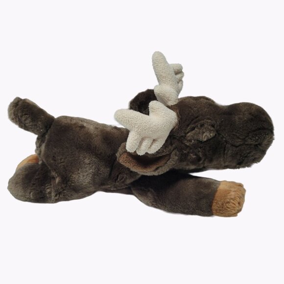 Bass Pro Shops Moose 13 inch Plush Brown Realistic Lying Down Stuffed Animal Toy - Picture 3 of 6